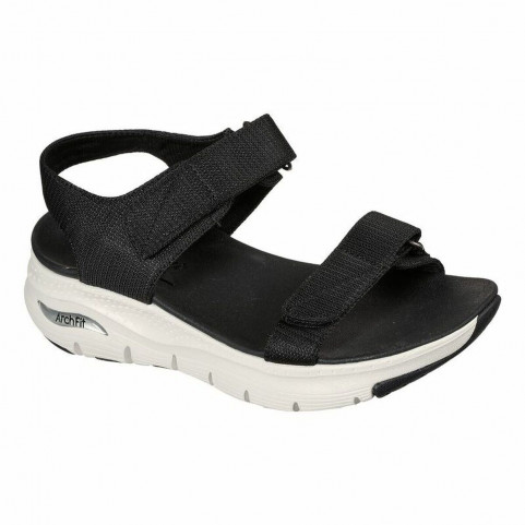 Women's Flip Flops Skechers Arch Fit Black