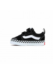 Children’s Casual Trainers Vans Ward Checker Foxing Black