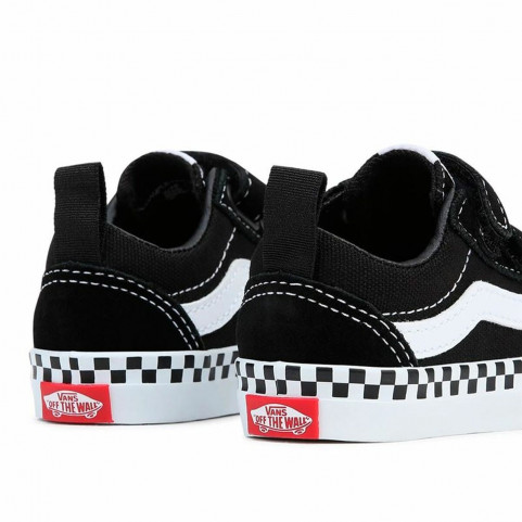 Children’s Casual Trainers Vans Ward Checker Foxing Black