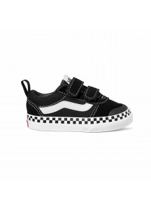 Children’s Casual Trainers Vans Ward Checker Foxing Black