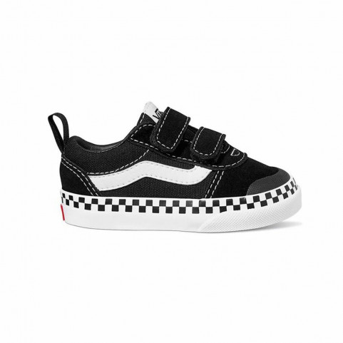 Children’s Casual Trainers Vans Ward Checker Foxing Black