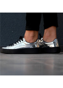 Sports Trainers for Women Puma Basket Platform Metallic  Light grey