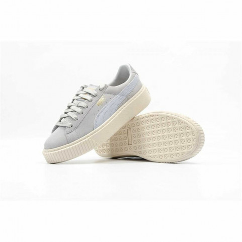 Sports Trainers for Women Puma Suede Platform Light grey