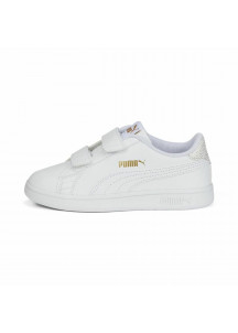 Sports Shoes for Kids Puma Smash v2 Metallics White