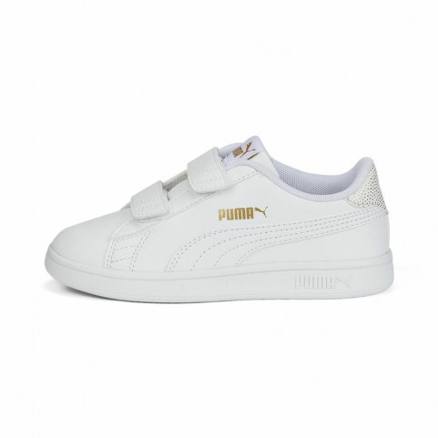 Sports Shoes for Kids Puma Smash v2 Metallics White