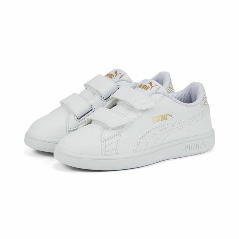 Sports Shoes for Kids Puma Smash v2 Metallics White