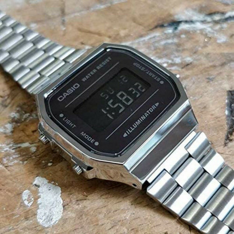 Men's Watch Casio A168WEM-1EF Black Silver (Ø 36 mm)