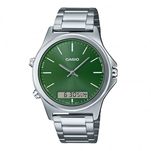 Men's Watch Casio Green Silver