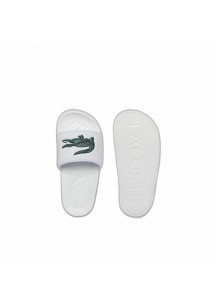 Women's Flip Flops Lacoste Croco Dualiste Synthetic Logo Strap White