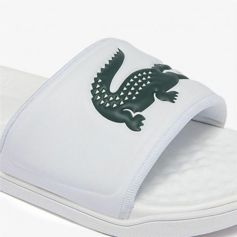 Women's Flip Flops Lacoste Croco Dualiste Synthetic Logo Strap White