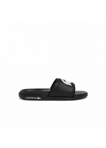 Women's Flip Flops Lacoste Croco Dualiste Synthetic Logo Strap Black