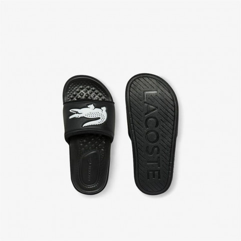 Women's Flip Flops Lacoste Croco Dualiste Synthetic Logo Strap Black