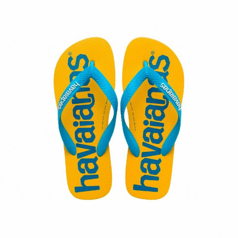 Women's Flip Flops Havaianas Top Logomania Blue Yellow