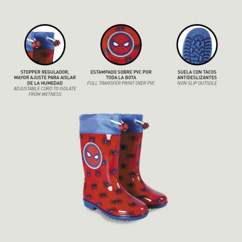 Children's Water Boots Spiderman Red