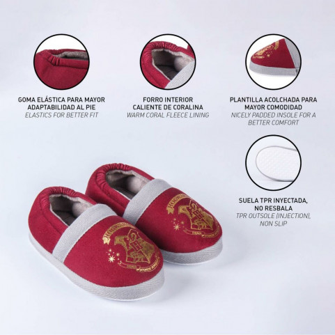 House Slippers Harry Potter Red