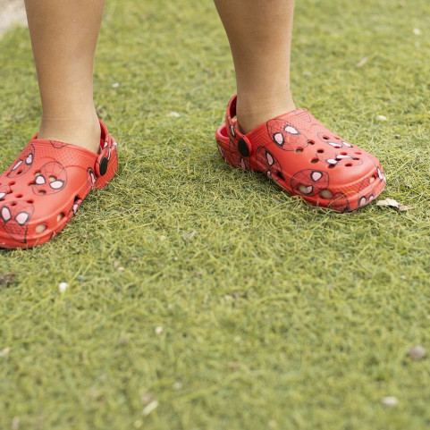 Beach Sandals Spiderman Red