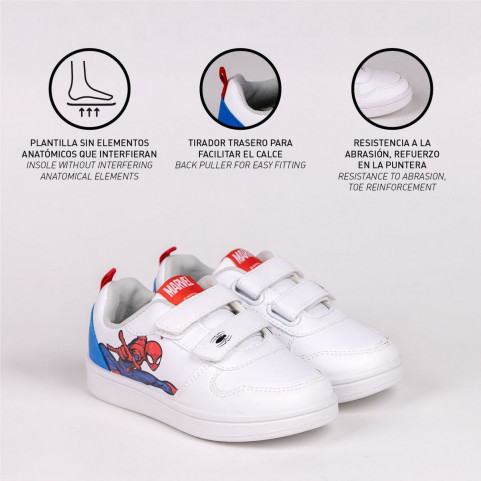 Sports Shoes for Kids Spiderman Velcro White