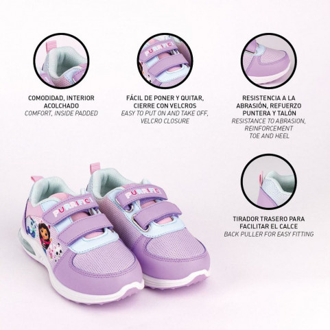 LED Trainers Gabby's Dollhouse Velcro Lilac