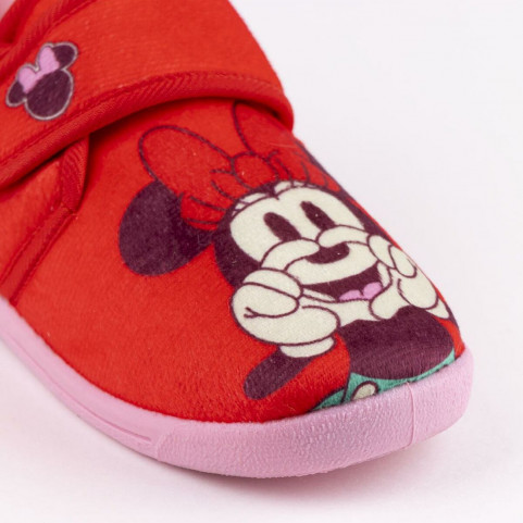 House Slippers Minnie Mouse Velcro Red