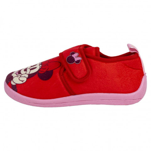 House Slippers Minnie Mouse Velcro Red