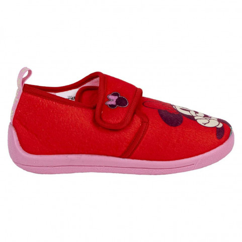 House Slippers Minnie Mouse Velcro Red