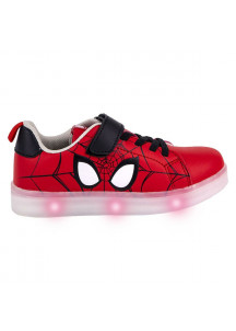 LED Trainers Spiderman Velcro Red