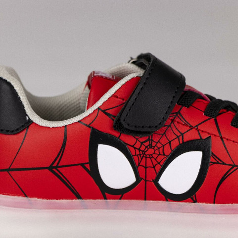 LED Trainers Spiderman Velcro Red