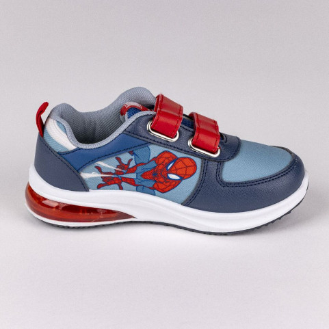 LED Trainers Spiderman Velcro Blue