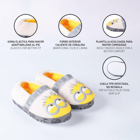 House Slippers Minions Light grey