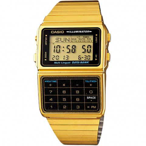 Men's Watch Casio DATABANK CALCULATOR GOLD